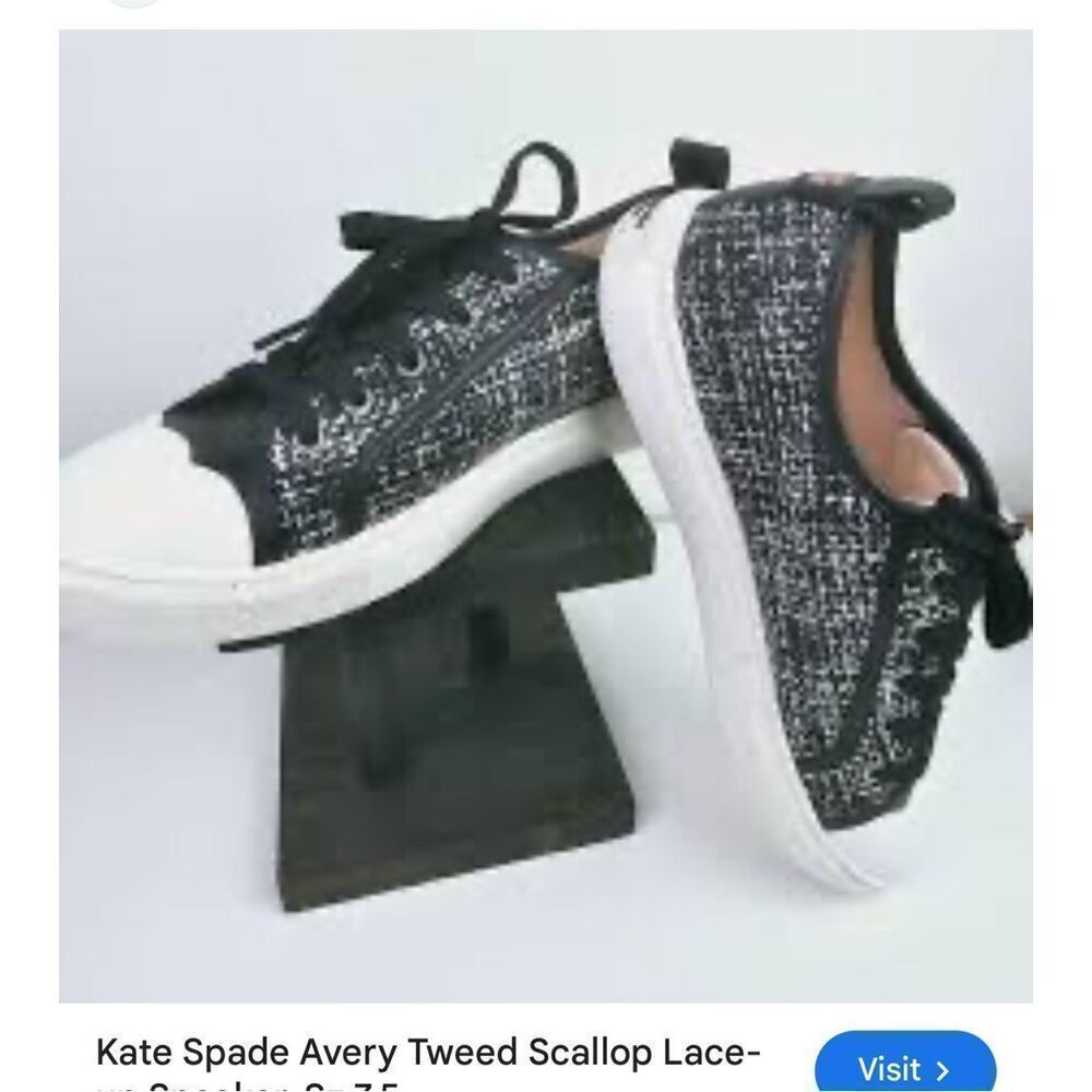 Kate spade Avery tweed sz 6  low top lace up fashion tennis sneakers trainers sh